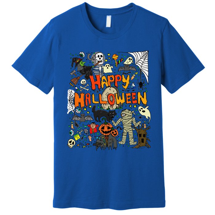 Happy Halloween Scary Retro Funny Premium T-Shirt