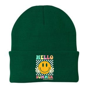 Hippie Hello Summer Teacher Happy Last Day of School Knit Cap Winter Beanie