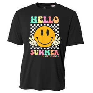 Hippie Hello Summer Teacher Happy Last Day of School Cooling Performance Crew T-Shirt