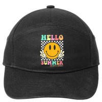 Hippie Hello Summer Teacher Happy Last Day of School 7-Panel Snapback Hat