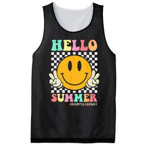 Hippie Hello Summer Teacher Happy Last Day of School Mesh Reversible Basketball Jersey Tank