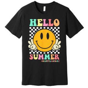 Hippie Hello Summer Teacher Happy Last Day of School Premium T-Shirt