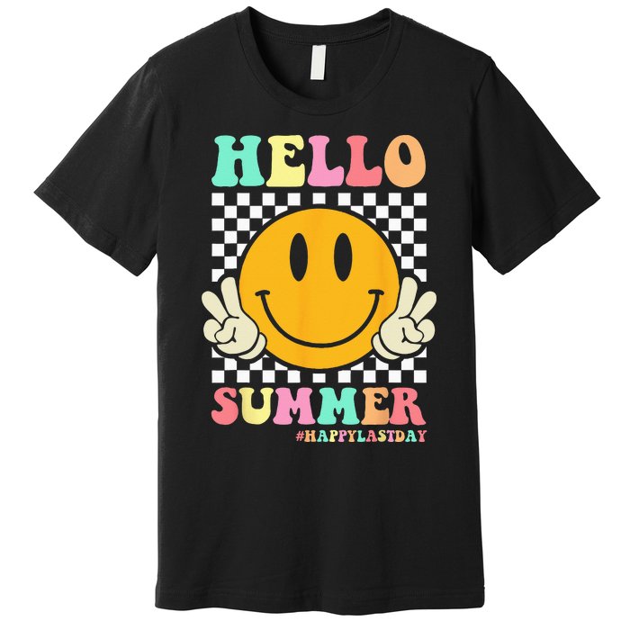 Hippie Hello Summer Teacher Happy Last Day of School Premium T-Shirt