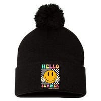 Hippie Hello Summer Teacher Happy Last Day of School Pom Pom 12in Knit Beanie