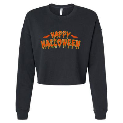 Happy Halloween Spooky Season Cropped Pullover Crew