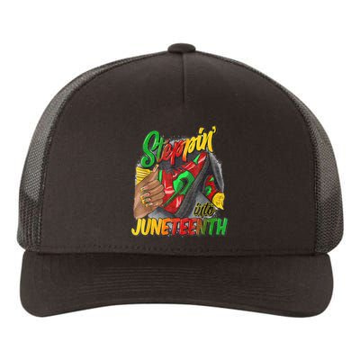 High Heels Steppin Into Juneteenth Africa Black Woman Yupoong Adult 5-Panel Trucker Hat