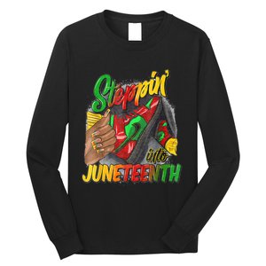 High Heels Steppin Into Juneteenth Africa Black Woman Long Sleeve Shirt