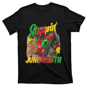 High Heels Steppin Into Juneteenth Africa Black Woman T-Shirt