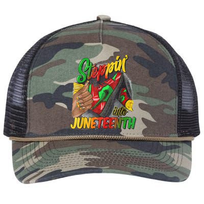 High Heels Steppin Into Juneteenth Africa Black Woman Retro Rope Trucker Hat Cap