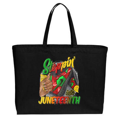 High Heels Steppin Into Juneteenth Africa Black Woman Cotton Canvas Jumbo Tote