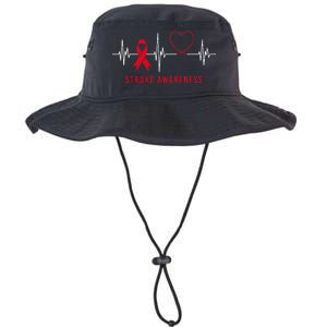 Heartbeat Heart Stroke Awareness Month Red Ribbon Support Legacy Cool Fit Booney Bucket Hat