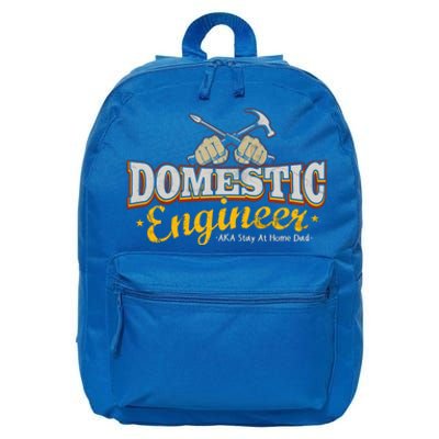 House Husband Staying Home Funny Gift Dad Domestic Engineer Dad Gift 16 in Basic Backpack