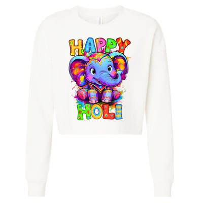 Happy Holi Spring Festival Colors India Hindu  Cropped Pullover Crew