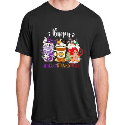 Happy Hallo Thanks Mas Coffee Drinks & Festive Icons Adult ChromaSoft Performance T-Shirt