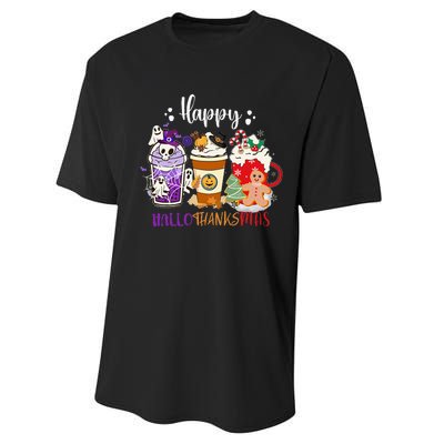 Happy Hallo Thanks Mas Coffee Drinks & Festive Icons Performance Sprint T-Shirt