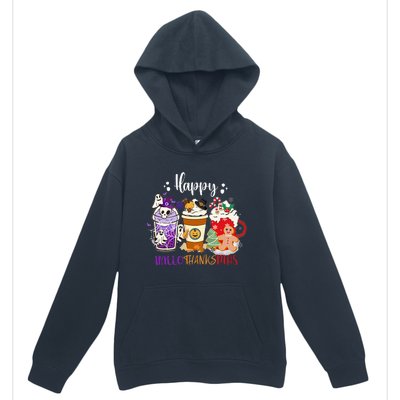 Happy Hallo Thanks Mas Coffee Drinks & Festive Icons Urban Pullover Hoodie