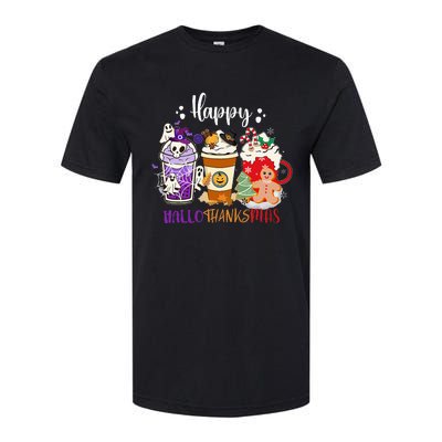 Happy Hallo Thanks Mas Coffee Drinks & Festive Icons Softstyle CVC T-Shirt