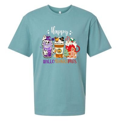 Happy Hallo Thanks Mas Coffee Drinks & Festive Icons Sueded Cloud Jersey T-Shirt