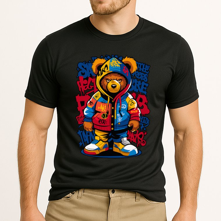Hip Hop Teddy Bear Rap Music Cooling Performance Crew T-Shirt