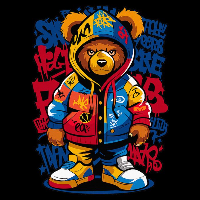 Hip Hop Teddy Bear Rap Music Cooling Performance Crew T-Shirt