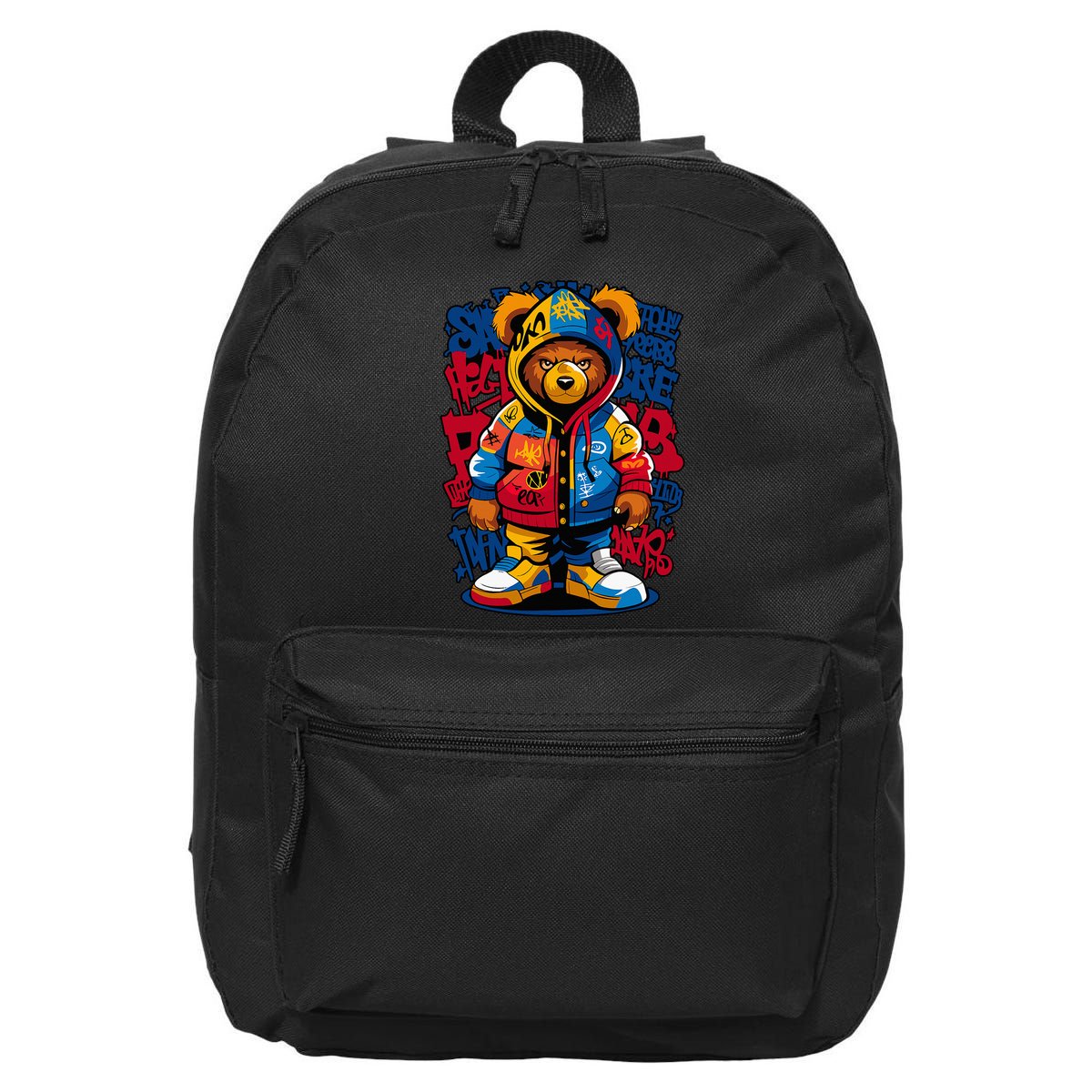 Hip Hop Teddy Bear Rap Music 16 in Basic Backpack