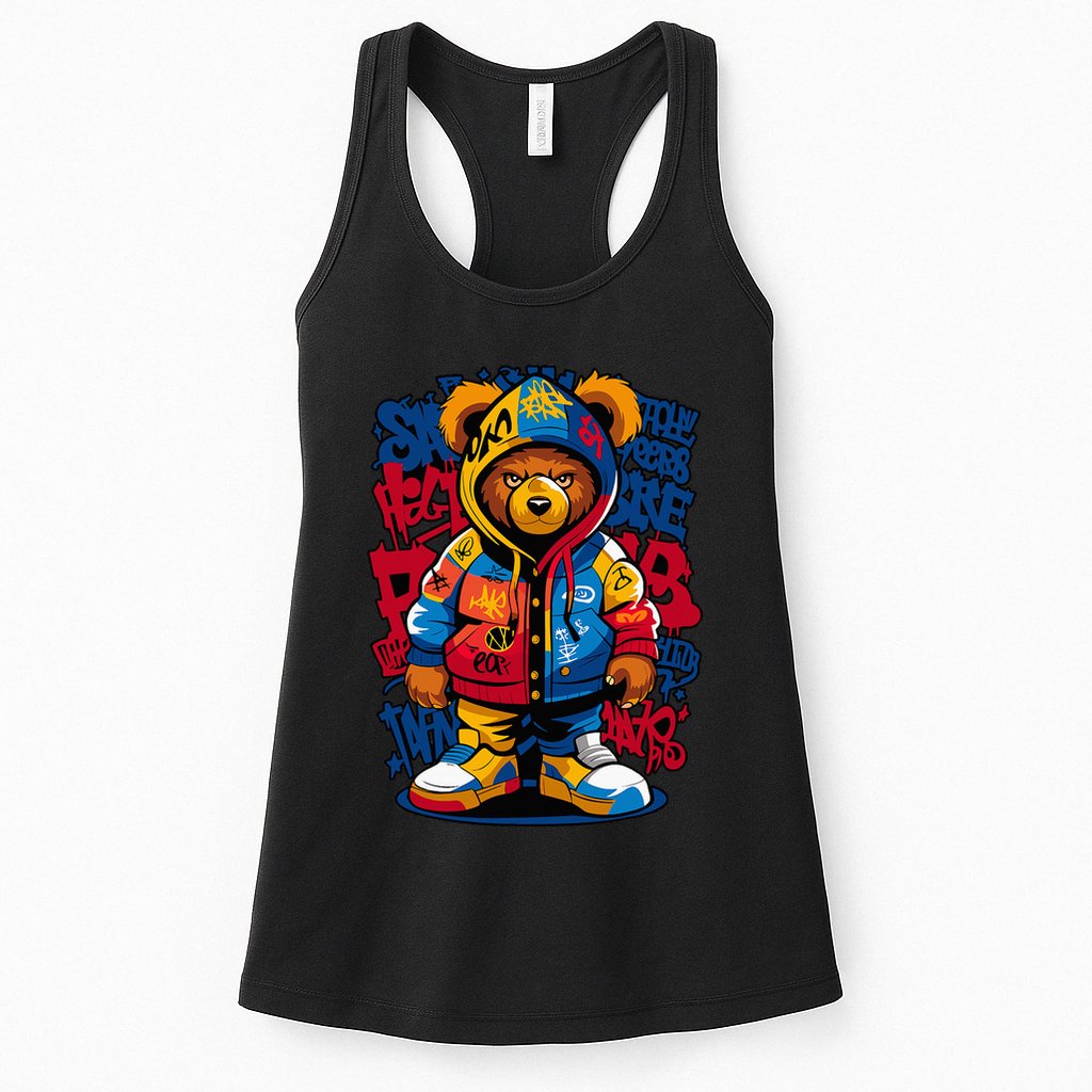 Hip Hop Teddy Bear Rap Music Womens Tank Top