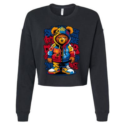 Hip Hop Teddy Bear Rap Music Cropped Pullover Crew