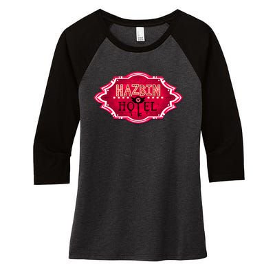 Hazbin Hotel Title Women's Tri-Blend 3/4-Sleeve Raglan Shirt