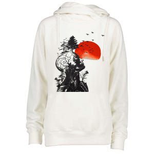 Hangover Human Tree Surreal Artistic Sunset Womens Funnel Neck Pullover Hood