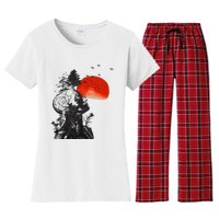 Hangover Human Tree Surreal Artistic Sunset Women's Flannel Pajama Set