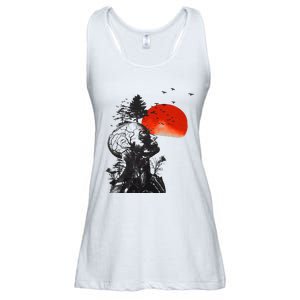 Hangover Human Tree Surreal Artistic Sunset Ladies Essential Flowy Tank