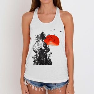 Hangover Human Tree Surreal Artistic Sunset Women's Knotted Racerback Tank