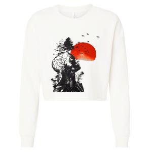 Hangover Human Tree Surreal Artistic Sunset Cropped Pullover Crew