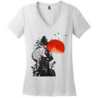 Hangover Human Tree Surreal Artistic Sunset Women's V-Neck T-Shirt