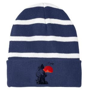 Hangover Human Tree Graphic Striped Beanie with Solid Band