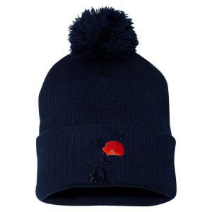 Hangover Human Tree Graphic Pom Pom 12in Knit Beanie