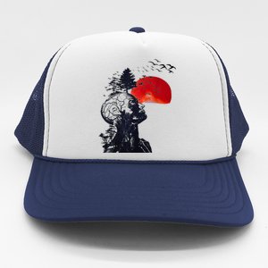 Hangover Human Tree Graphic Trucker Hat