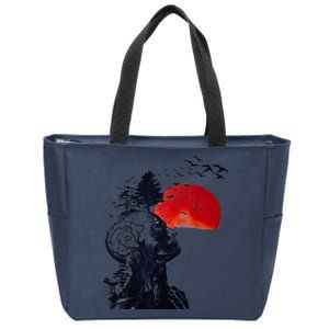 Hangover Human Tree Graphic Zip Tote Bag