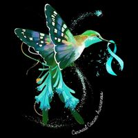 Hummingbird Holding Teal Ribbon Cervical Cancer Awareness Cooling Performance Crew T-Shirt