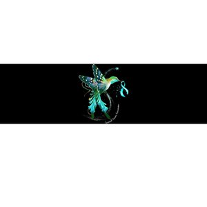 Hummingbird Holding Teal Ribbon Cervical Cancer Awareness Bumper Sticker