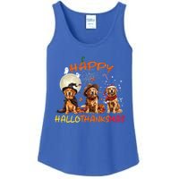 Happy Halloween Thanksgiving Christmas Golden Retriever Xmas Funny Gift Ladies Essential Tank