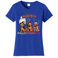 Happy Halloween Thanksgiving Christmas Golden Retriever Xmas Funny Gift Women's T-Shirt