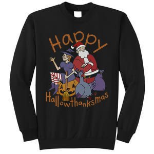 Happy Hallothanksmas Thanksgiving Christmas Santa Claus Xmas Sweatshirt