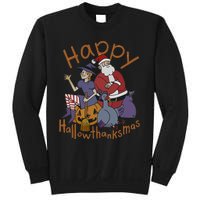 Happy Hallothanksmas Thanksgiving Christmas Santa Claus Xmas Sweatshirt