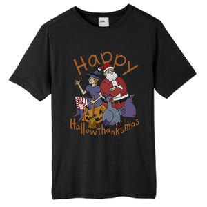 Happy Hallothanksmas Thanksgiving Christmas Santa Claus Xmas Tall Fusion ChromaSoft Performance T-Shirt