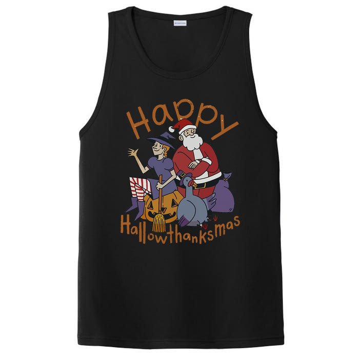 Happy Hallothanksmas Thanksgiving Christmas Santa Claus Xmas PosiCharge Competitor Tank