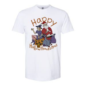 Happy Hallothanksmas Thanksgiving Christmas Santa Claus Xmas Softstyle CVC T-Shirt