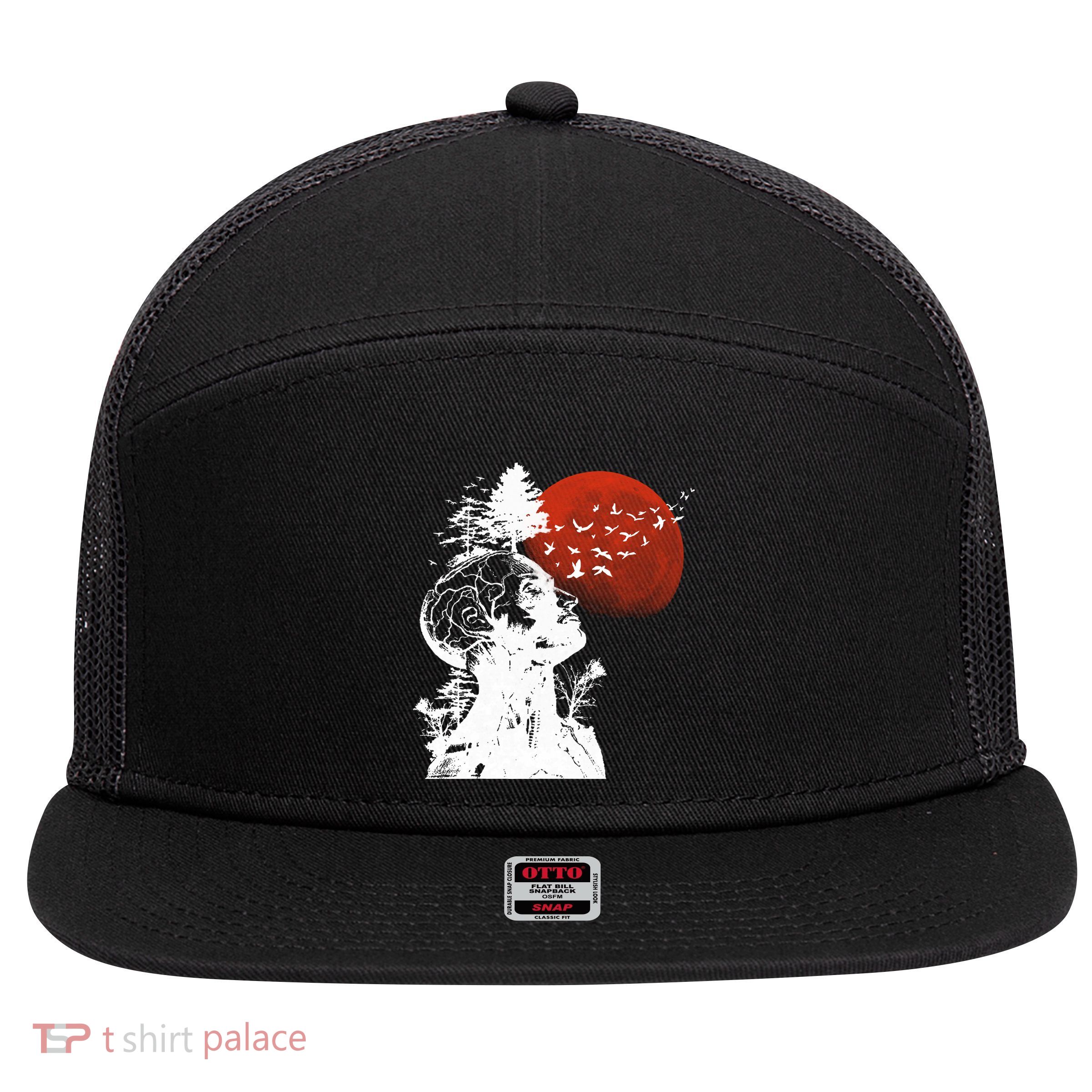 Hangover Human Tree Graphic 7 Panel Mesh Trucker Snapback Hat