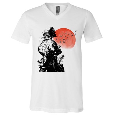 Hangover Human Tree Graphic V-Neck T-Shirt