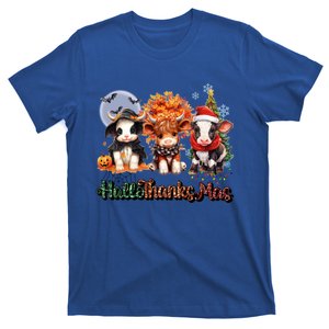 Happy Hallothanksmas Three Cows Santa Cow Autumn Christmas Great Gift T-Shirt